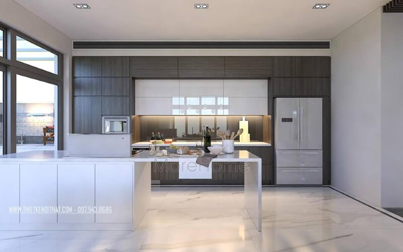 Trang trí nội thất phòng bếp hiện đại, đẹp, sang trọng cho nhà phố, biệt thự.