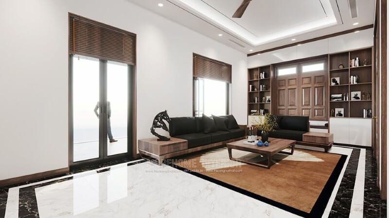 Morehome - Thiết kế biệt thự gỗ óc chó cao cấp sang trọng cho khách hàng tại Đông Anh Hà Nội