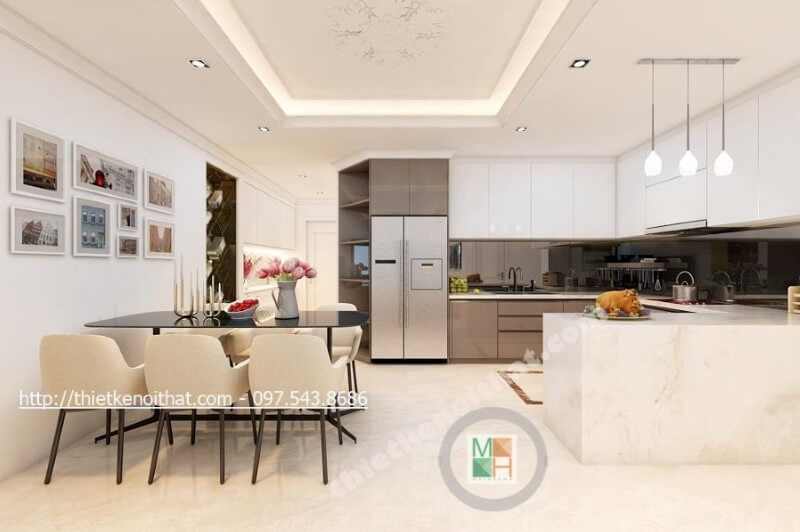 Giới thiệu 17 mẫu thiết kế bàn ăn chung cư đẹp, tiết kiệm chi phí.
