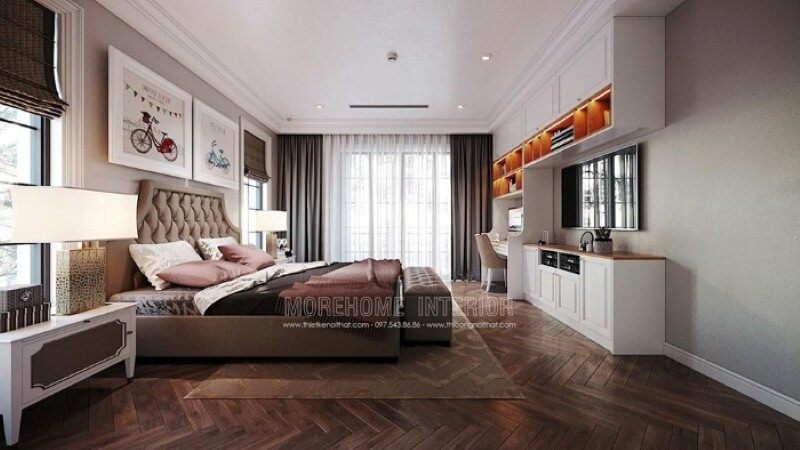 Giường ngủ bọc nệm phong cách đương đại đẹp, sang trọng cho phòng trẻ em
